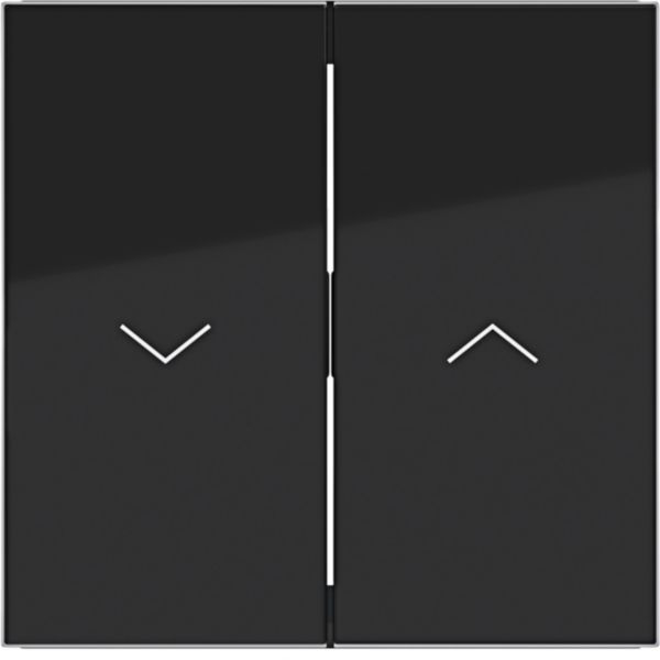 Hager WAW2001BG Wippe 2-fach mit Aufdruck Symbol 2x Pfeile, A.x/C.x, nachtschwarz glänzend