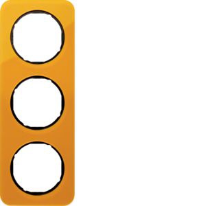 Berker 10132334 Rahmen 3-fach, R.1, Acryl orange transparent/schwarz glänzend