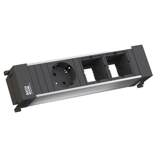 Bachmann 916.001 Power Frame, 1 Schutzkontaktsteckdose, 2 Abdeckungen leer