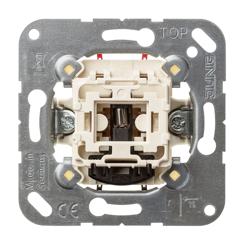 Jung 502 KOU Kontrollschalter mit Glimmlampe, Aus 2-polig, 10A