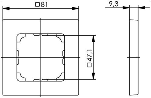 Telegärtner B00004A0024 Rahmen 81x81mm 1fach, alpinweiß