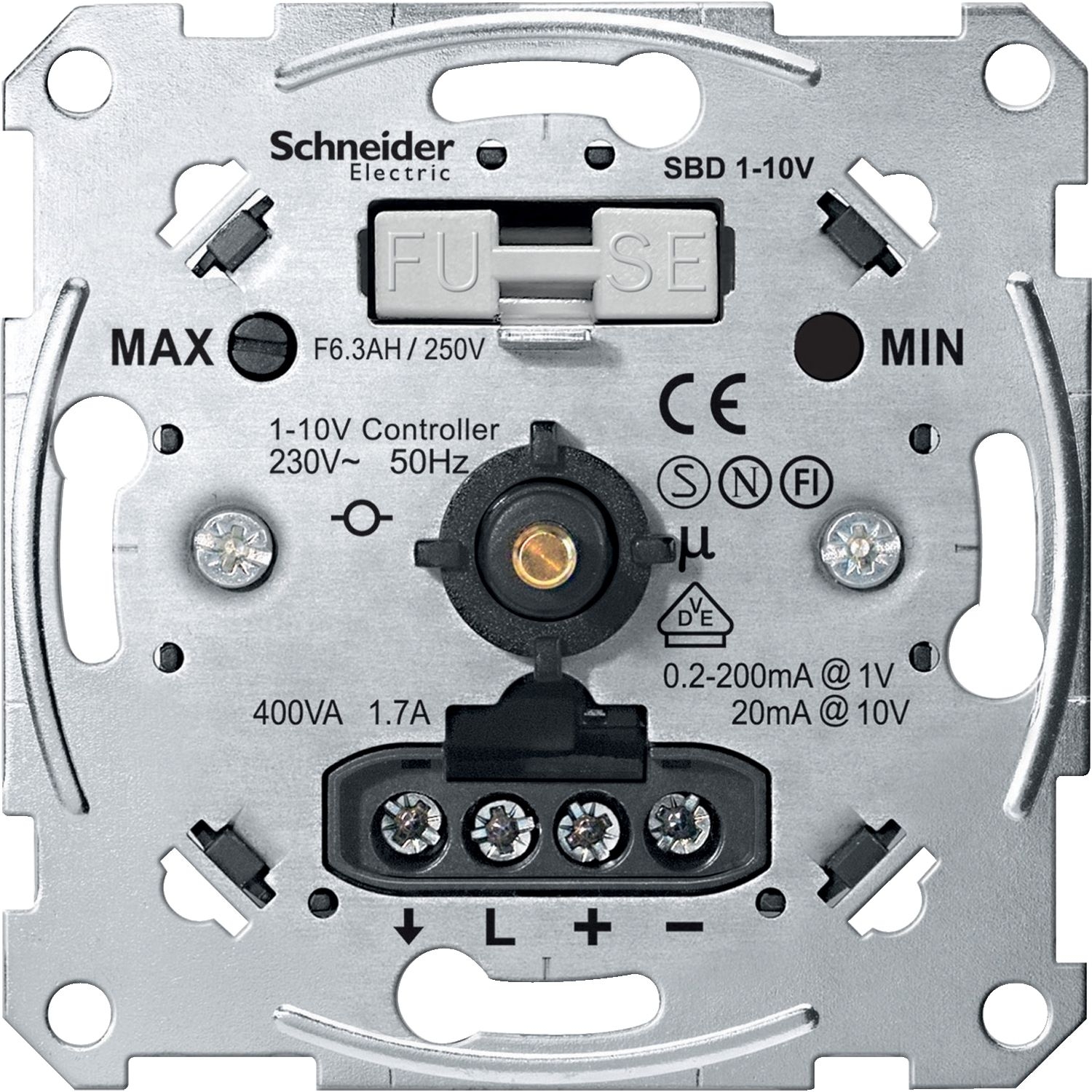 Elso ELG174411 Phasenabschnitt-Dimmer (elektronisches Potentiometer) mit Druckausschalter, Unterputzeinsätze