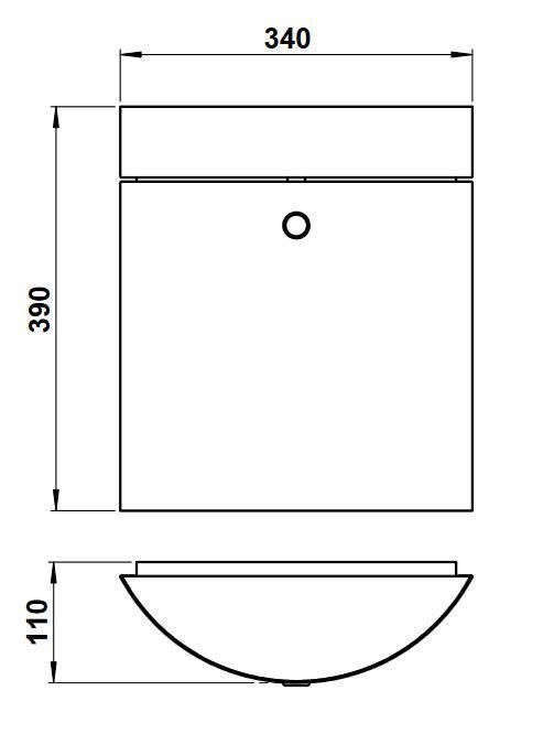 Albert 690743 Wandbriefkasten Edelstahl, halbrund