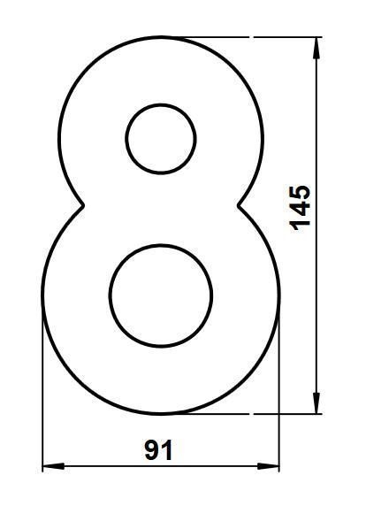 Albert 690928 Edelstahl-Hausnummer "8"