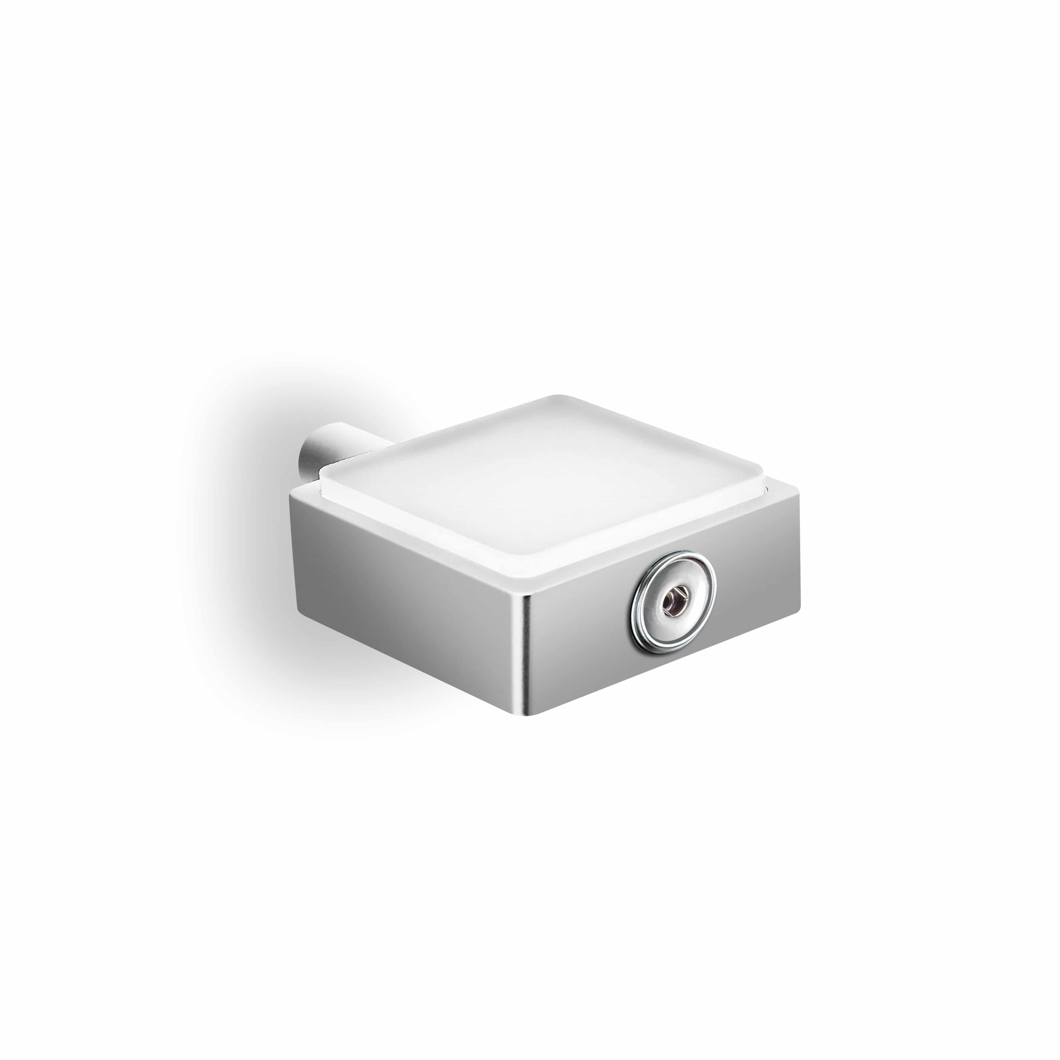 qles HWLD0860 Wandlampe, für Merten System-M, beleuchtet/LED/warmweiß (3000k), Aluminium, edelmatt, IP44, inkl. Druckknopfaufnahme