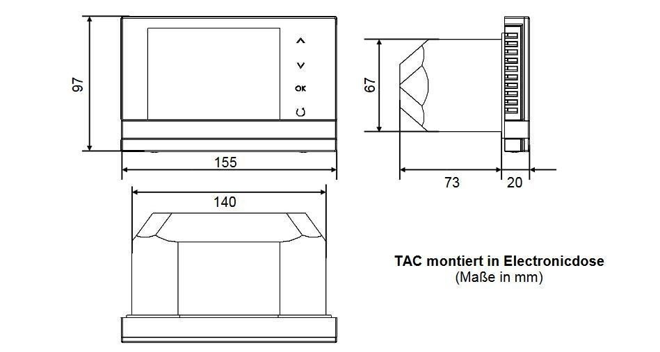Lunos 039946 Komfortsteuerung TAC Touch Air Comfort Steuerung für e², ego, RA15-60, AB30/60 und Silvento (FK)