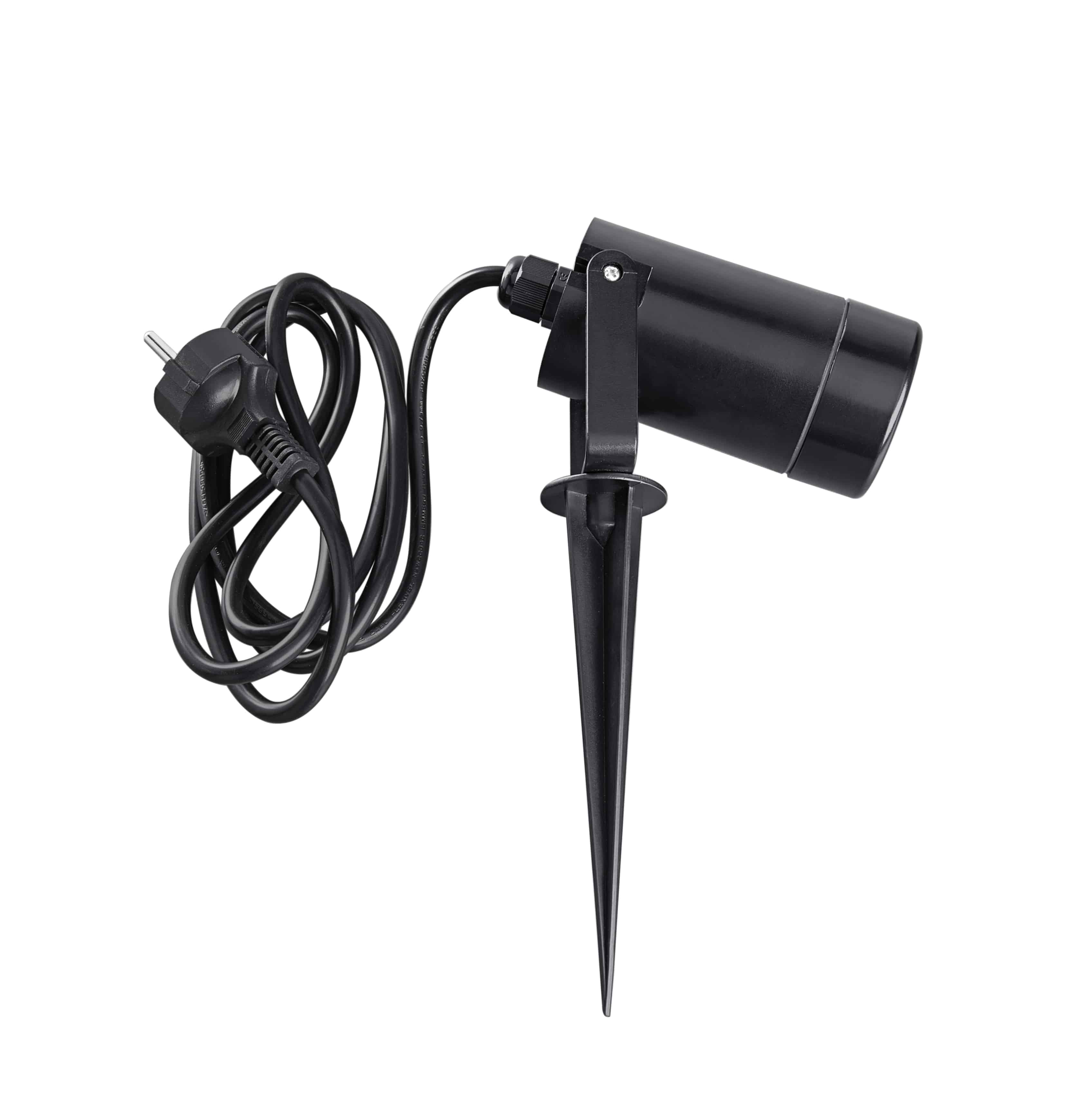 Heitronic 500951 Erdspießstrahler BURANO, für GU10  max. 3,5 W, IP44, mit 2 m Anschlussleitung +  Stecker