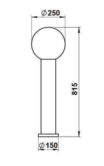 Albert 662012 Pollerleuchte, Höhe 0,81m, schwarz, Kugel Blasenglas