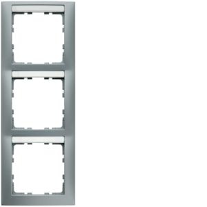 Berker 10139959 Rahmen 3-fach senkrecht mit Beschriftungsfeld S.1 aluminium matt lackiert