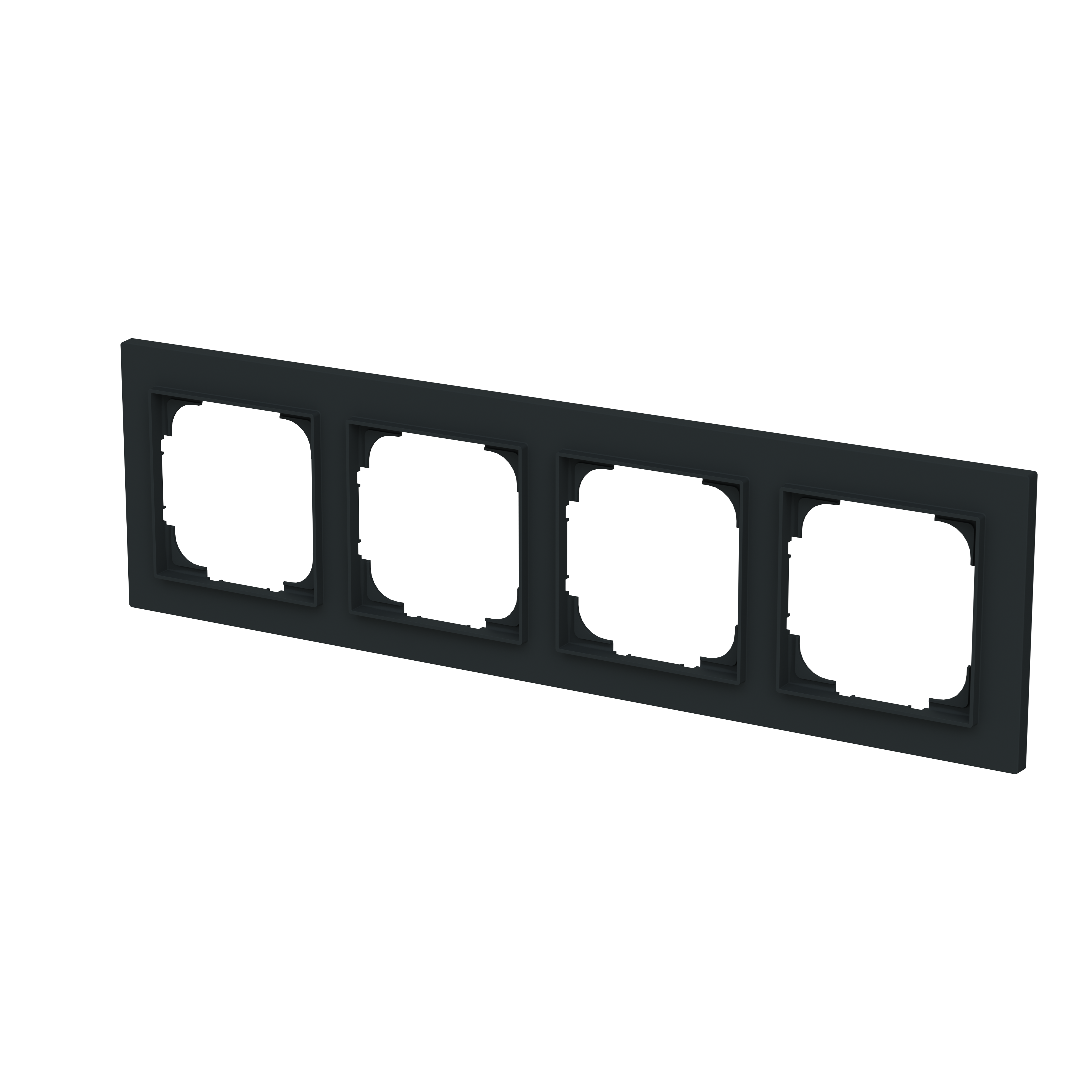Busch-Jaeger 1724-45M Abdeckrahmen 4-fach, Busch-art linear, schwarz matt