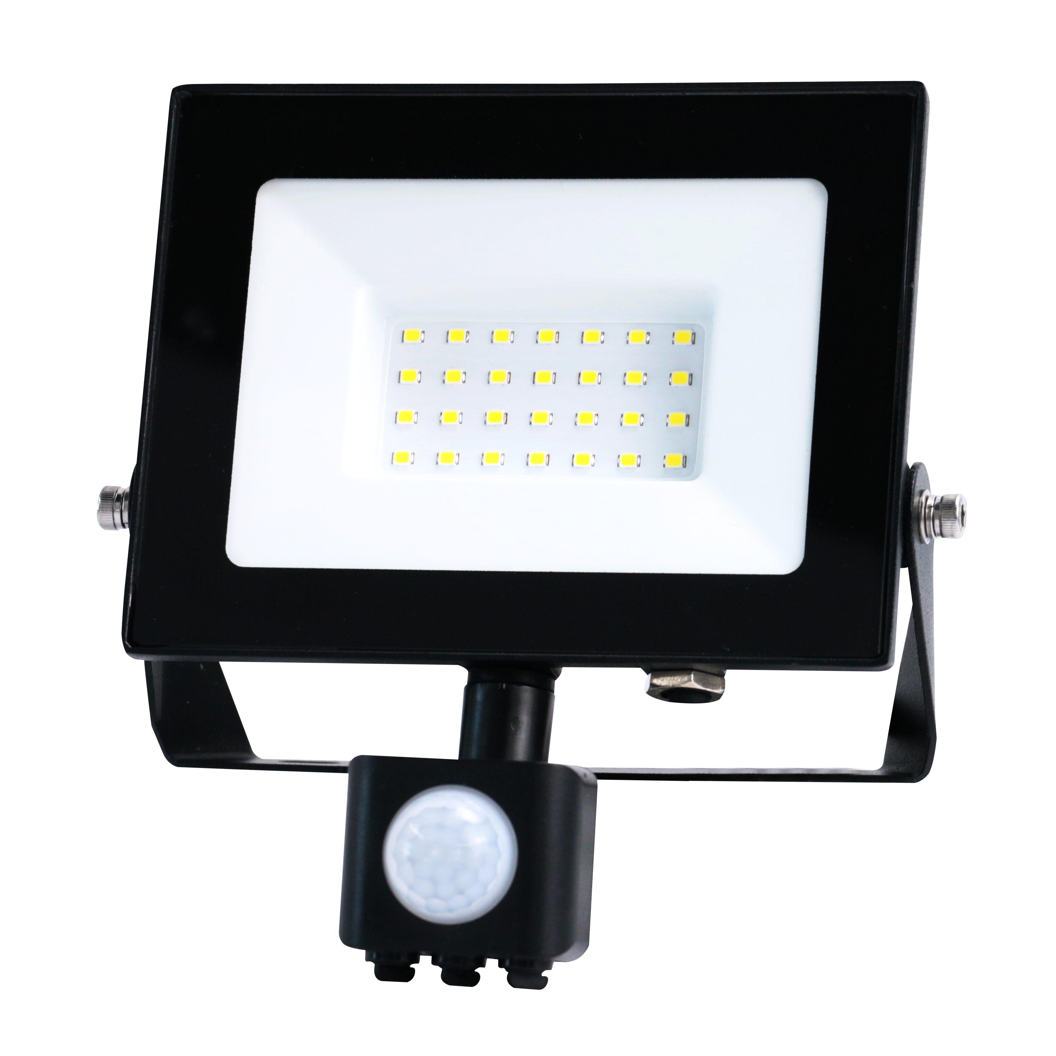 Heitronic VO-501417 LED Flutlichtstrahler BOLTON 2.0, 30 W, 3000 K mit Bewegungsensor, 500 mm Anschlusskabel und freien Enden