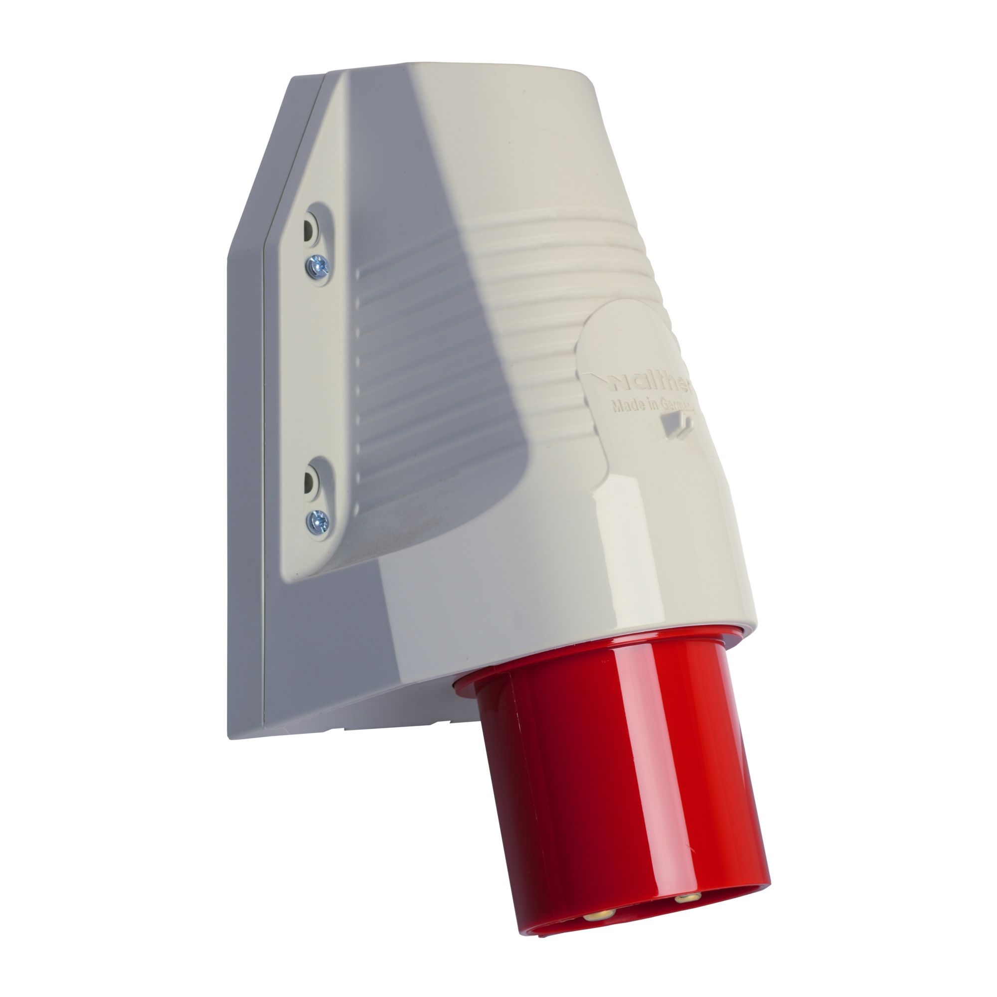 Walther Werke 660406 Wandgerätestecker zur Außenbefestigung 63A 4P 6h mit einer Kabeleinführung oben