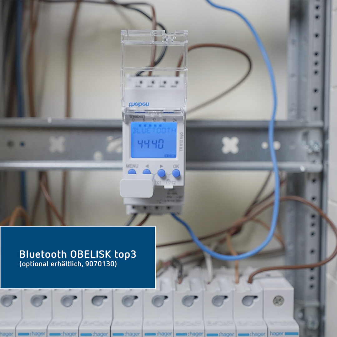 Theben 6120130 TR 612 top3 Digitale 2-Kanal Zeitschaltuhr, App, 600 W LED,  Zeitschalter, 10 Jahre Gangreserve, Nulldurchgangsschaltung, Dauerschaltung EIN/AUS, DIN-/Hutschiene, Schaltungsvorwahl