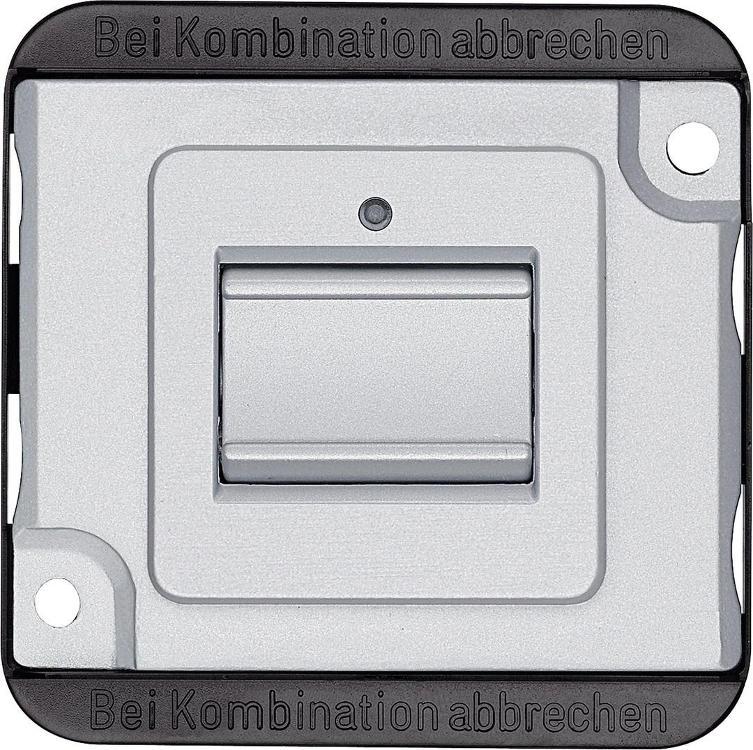 Merten MEG3156-7060 Taster-Einsatz mit N-Klemme, Wechsel 1-polig, 10 A, AC 250 V, Steckklemmen, PANZER, mattsilber