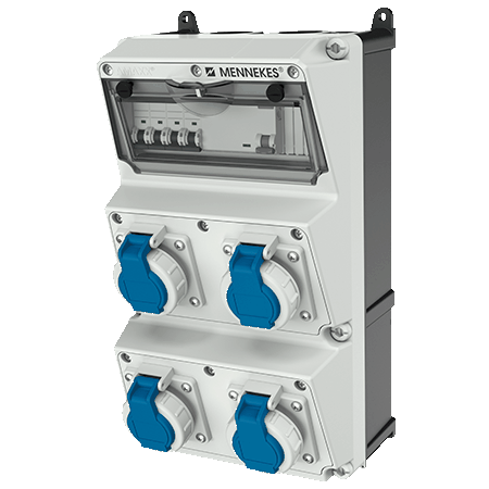 Mennekes 930021 AMAXX Steckdosen-Kombination, IP67, 4x Schutzkontakt