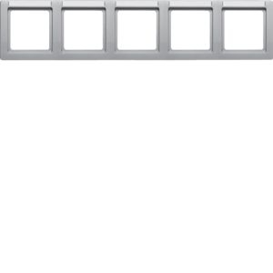 Berker 10256014 Rahmen 5-fach mit Beschriftungsfeld waagerecht, Q.1, aluminium samt
