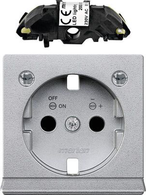 Merten MEG2334-0460 Erweiterungsset LED Beleuchtung für Schutzkontakt-Steckdosen, System M, aluminium