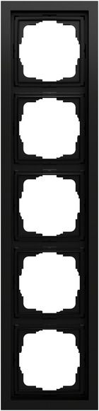 Gira 021574 Abdeckrahmen 5-fach, Gira F200, schwarz matt (lackiert)