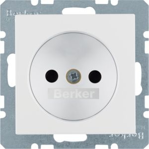 Berker 6167331909 Steckdose ohne Schutzkontakt mit erhöhtem Berührungsschutz S.x/B.x polarweiß matt