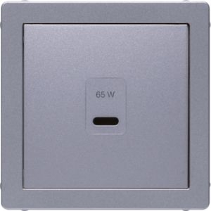 Berker 48606084 Zentralstück für USB Ladesteckdose Typ C, Q.x, aluminium samt