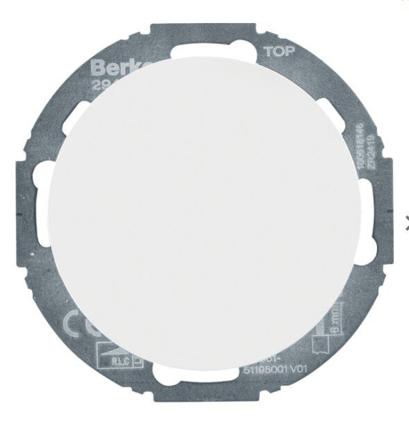 Berker 29442089 Universal-Drehdimmer Komfort mit Zentralstück (R, L, C, LED), Serie R.classic, polarweiß glänzend