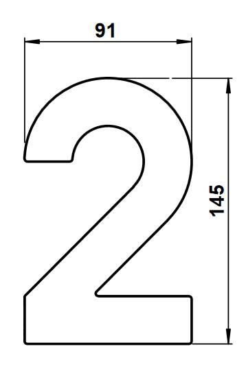 Albert 690922 Edelstahl-Hausnummer "2"