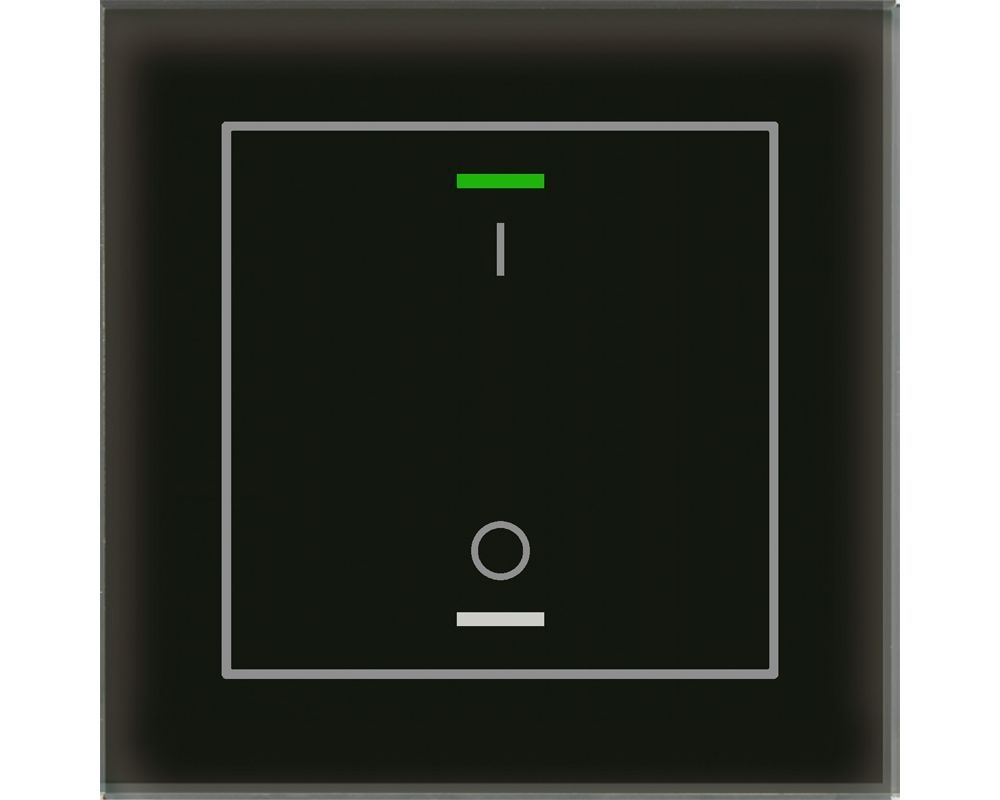 MDT GTL-1TBS.02S KNX Glastaster II Light 1-fach, RGBW, Temperatursensor, Schwarz, Schalten