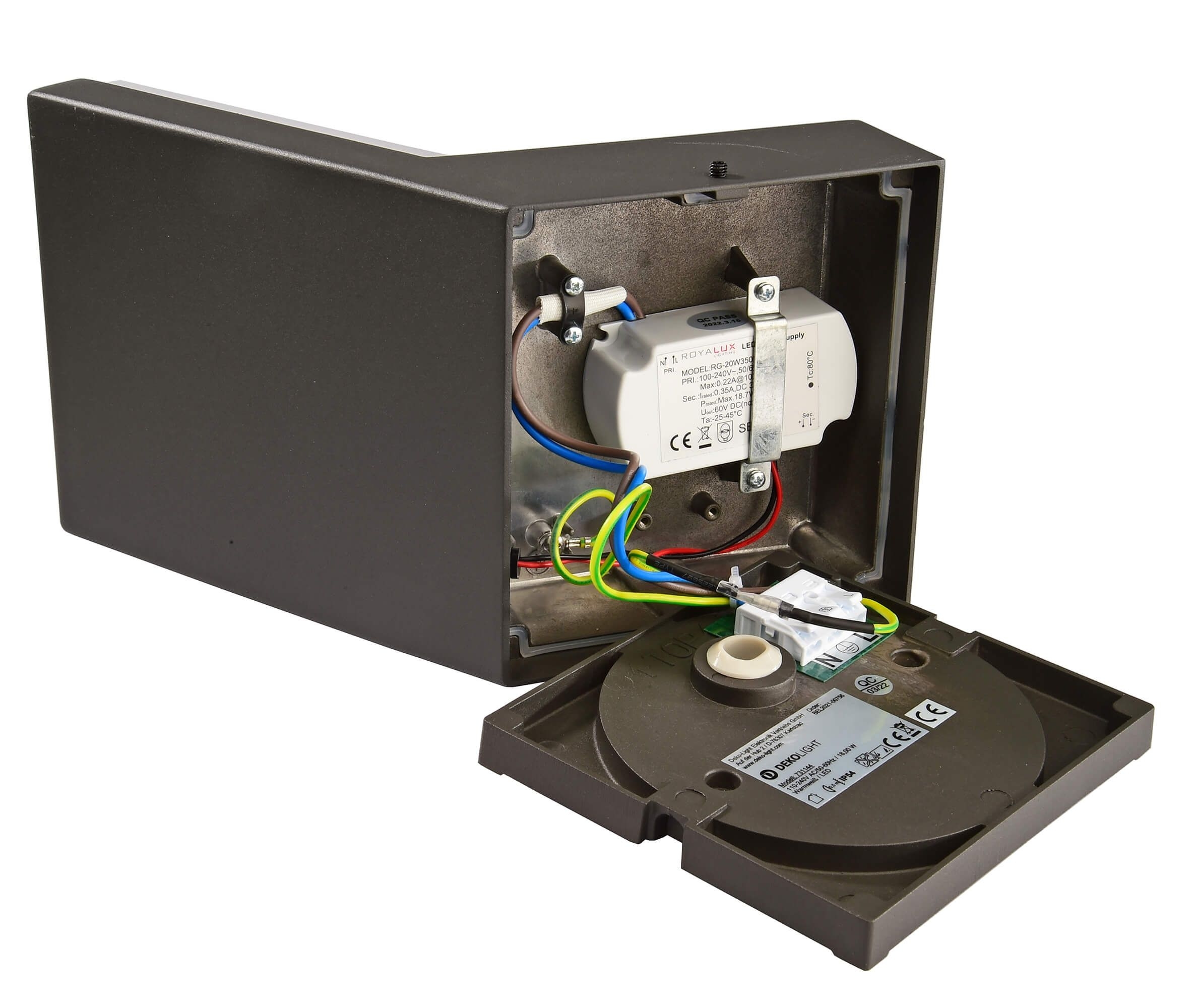 Deko-Light 731144 Wandaufbauleuchte, Tucanae, 18 W, 3000 K, 110-240 V/AC, 50 / 60 Hz, IP 65, dunkelgrau