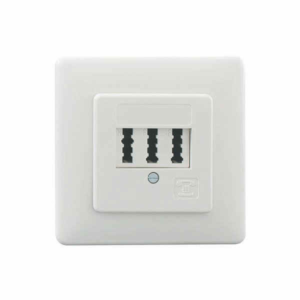 Rutenbeck 10310222 Telefondose TAE 2x6/6 NFF UP, mit Platte