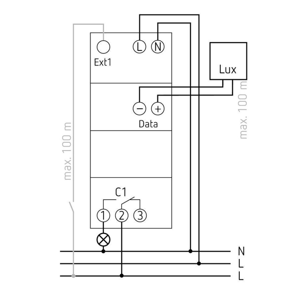 Theben 1110230 LUNA 111 top3 EL Digitaler Dämmerungsschalter mit Einbau-Lichtsensor, 1 Kanal