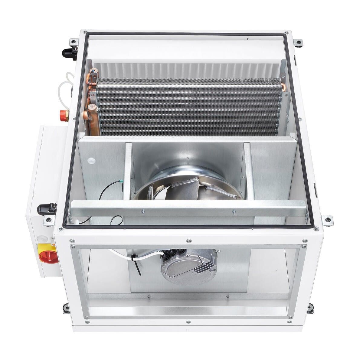 Helios 06533 ALB EC 40/20 WW Außenluft-Box mit Warm-Wasser-Heizregelung und Luftfilter, 1-PH, 230V, 50/60Hz, rechteckig