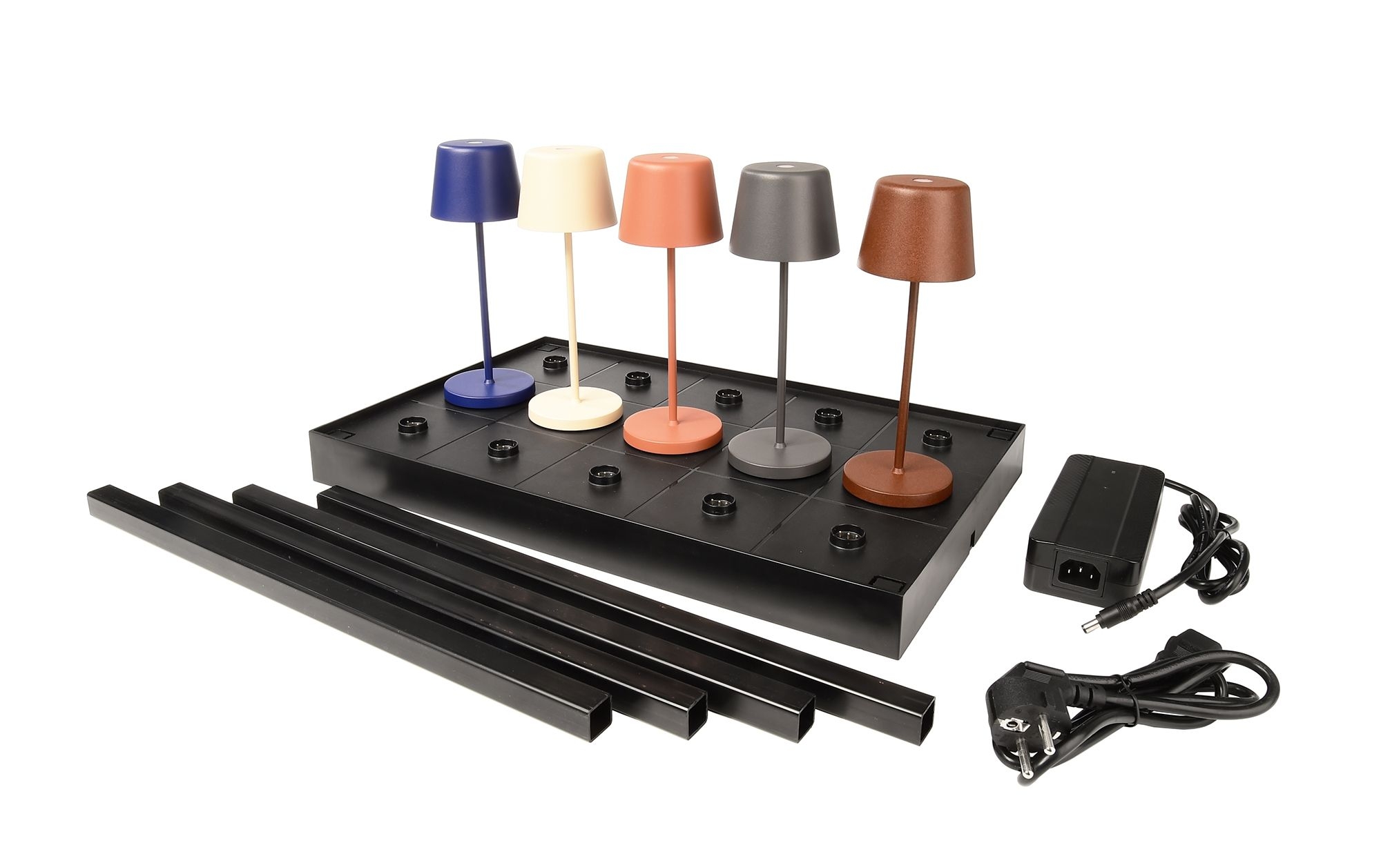 Deko-Light 930734 Elektrisches Systemzubehör, 15-fach Ladestation inkl. Netzgerät für Leuchte Canis Mini, schwarz