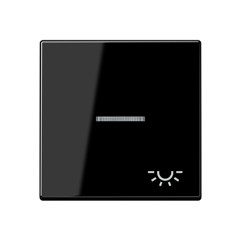 Jung A590KO5LSW Wippe mit Lichtleiter, Symbol Licht, Duroplast, Serie A, schwarz