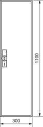 Hager ZB31ES, univers Z Leerschrank für eHZ IP44, H=1100mm, 1 Feld