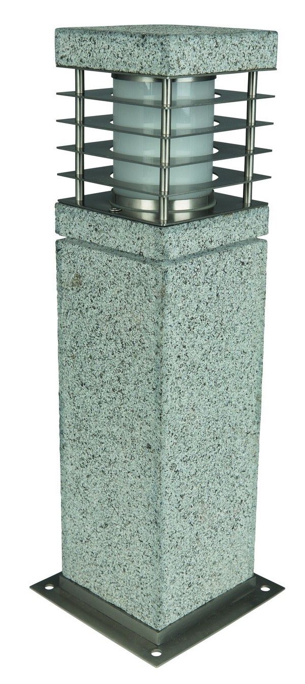 Heitronic 37261 Sockelleuchte La Mer, für E27 max. 6 W, IP44, Höhe 400 mm, granit