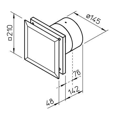 Helios MiniVent M1/150 N/C Kleinraumventilator mit Nachlauf
