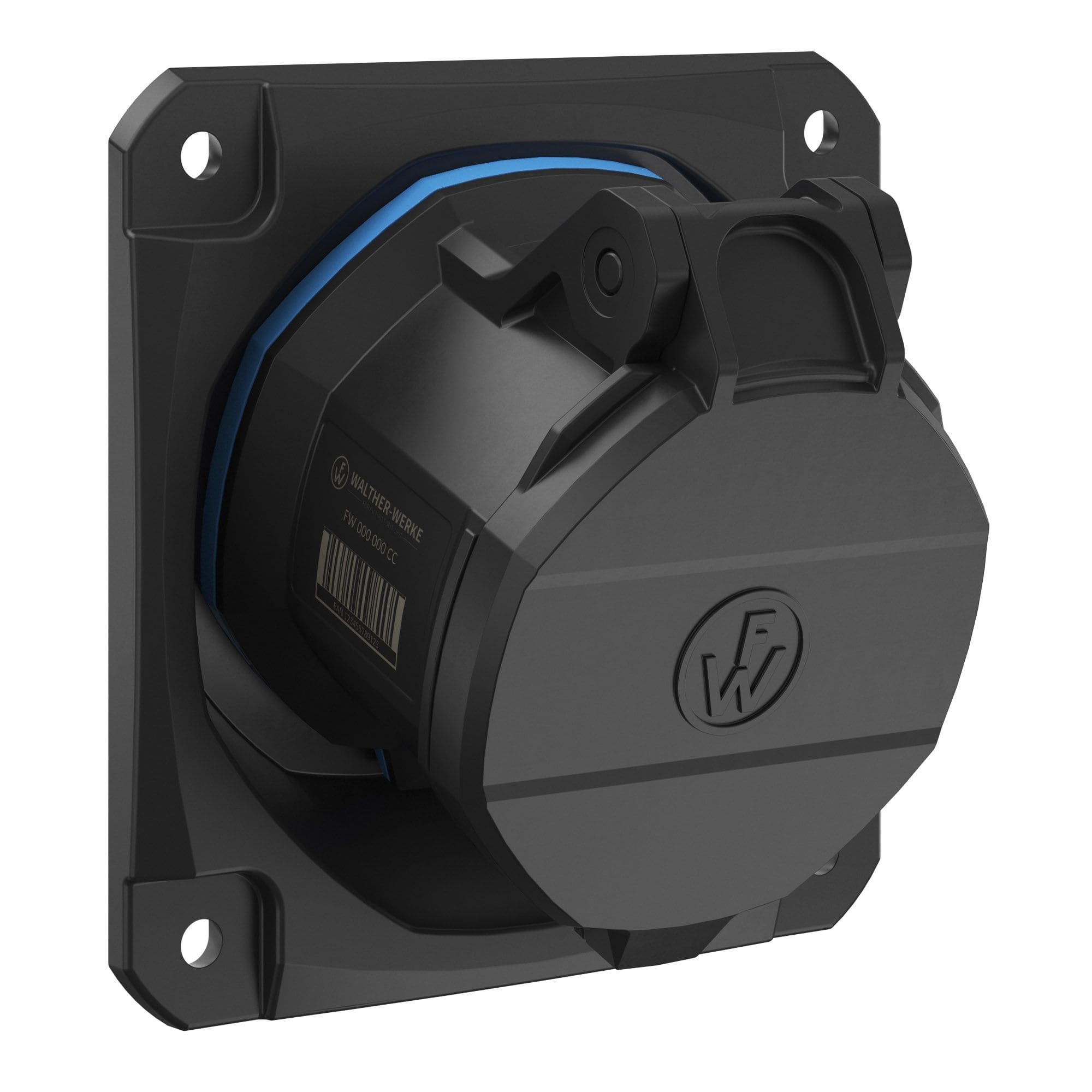 Walther Werke FW532306SK CEE NEO Anbaudose schräg 32A 3P 6h IP54 mit Schraubtechnik und 110x110mm Flansch