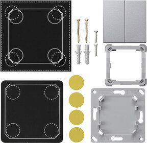 Gira 823226 Montageset EnOcean Funk Wandsender 2-fach, System 55, Farbe Alu
