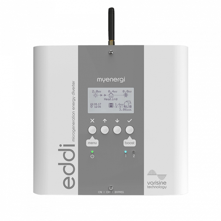 myenergi EDDI-16A1P02H Leistungsregler (1-phasig) mit LCD-Display, max. Heizlast 3,68KW/16A, PV-Überschuss