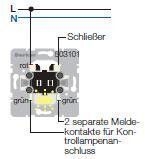 Berker 503101 Taster Schließer mit zwei Meldekontakten