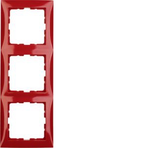 Berker 10138962 Rahmen 3-fach, S.1, rot glänzend