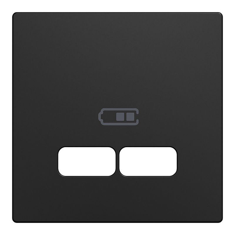 Merten MEG4367-0403 Zentralplatte für USB Ladestation-Einsatz, schwarz matt, System M