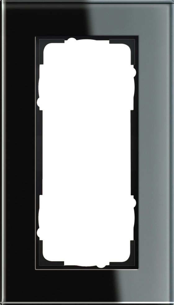 Gira 100205 Abdeckrahmen 2-fach ohne Mittelsteg, Gira Esprit, Glas schwarz