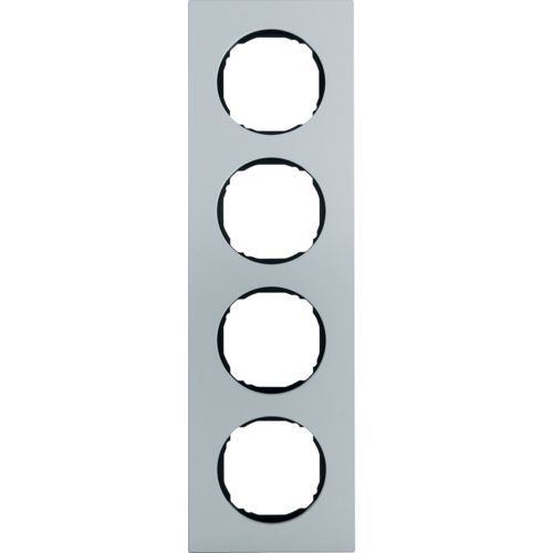 Berker 10142674 Rahmen 4-fach, flach, R.8, Aluminium matt