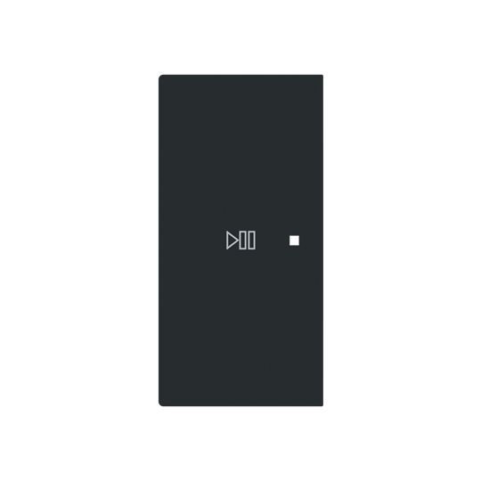 Busch-Jaeger 6237-21-45M Wippe 2-fach links mit Symbol "Play/Pause", schwarz matt, Busch-art linear, KNX