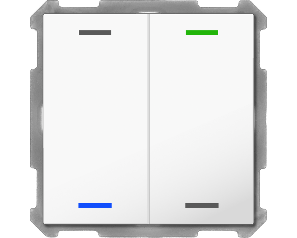 MDT BE-TAL63T2.01 KNX Taster Light 63 2-fach, RGBW, mit Temperatursensor, Studioweiß glänzend, Neutral