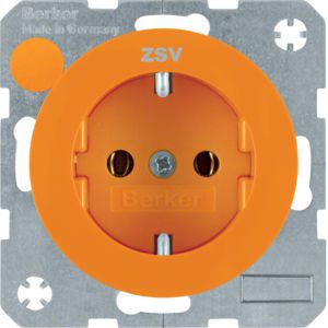 Berker 47432007 Schutzkontakt-Steckdose mit Aufdruck, R.1/R.3, orange glänzend
