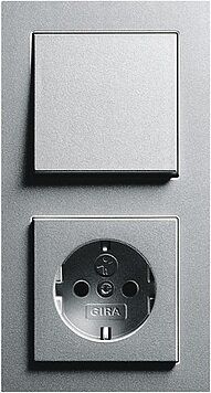 Gira 021125 Abdeckrahmen 1-fach. Gira E2, Farbe alu