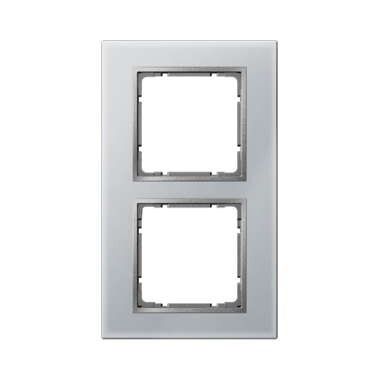 Berker 10126414 Glasrahmen 2-fach, B.7, Glas alu/alu matt lackiert