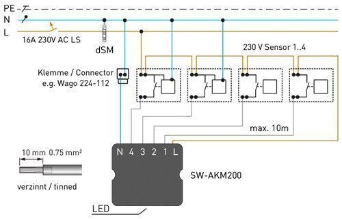 digitalSTROM SW-AKM200 Automatisierungs-Klemme 200 M